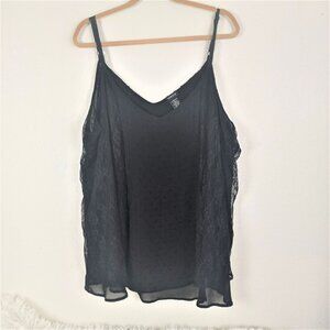 TORRID Black Lace Spaghetti Strap Tank Top Size 4 4X Sheer
